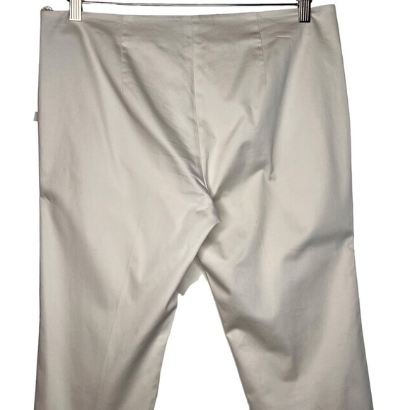 Brooks Brothers White Lined Ankle Pants Size 8 Side Zip Cotton Blend Summertime - Picture 4 of 13